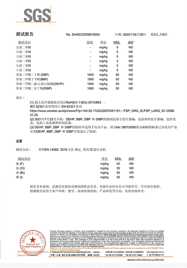 产品资质测试报告